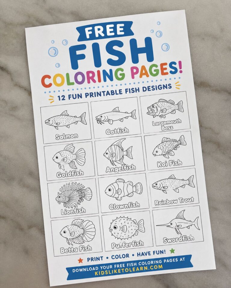 12 Free Fish Coloring Pages for Kids