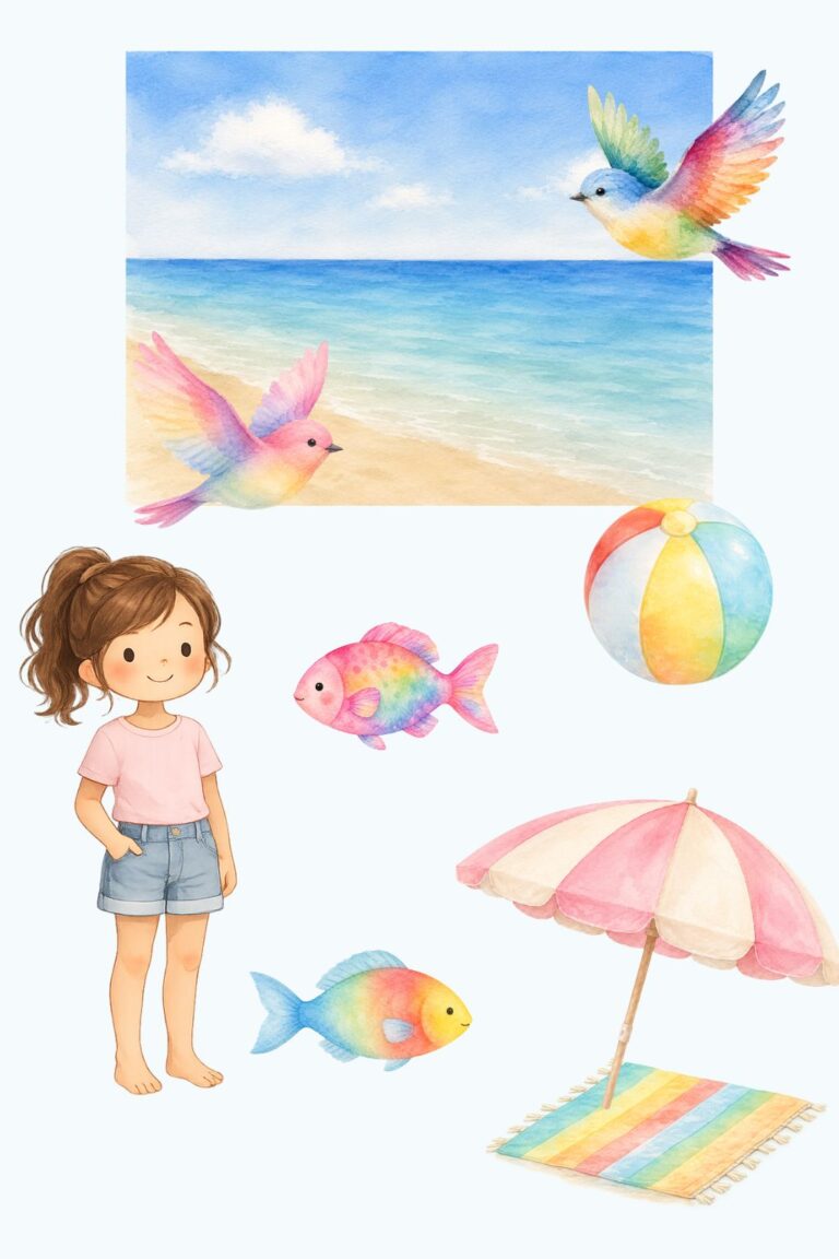 Free Printable Paper Dolls Beach Girl World (PDF)